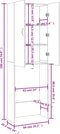 vidaXL - Wasmachinekast - 64x25,5x190 - cm - betongrijs