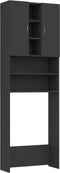 vidaXL - Wasmachinekast - 64x25,5x190 - cm - betongrijs