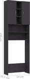 vidaXL - Wasmachinekast - 64x25,5x190 - cm - betongrijs