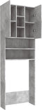 vidaXL - Wasmachinekast - 64x25,5x190 - cm - betongrijs