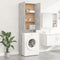vidaXL - Wasmachinekast - 64x25,5x190 - cm - betongrijs