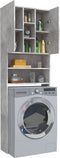 vidaXL - Wasmachinekast - 64x25,5x190 - cm - betongrijs
