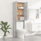 vidaXL - Wasmachinekast - 64x25,5x190 - cm - betongrijs