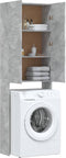 vidaXL - Wasmachinekast - 64x25,5x190 - cm - betongrijs