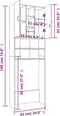 vidaXL - Wasmachinekast - 64x25,5x190 - cm - betongrijs