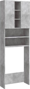 vidaXL - Wasmachinekast - 64x25,5x190 - cm - betongrijs