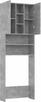 vidaXL - Wasmachinekast - 64x25,5x190 - cm - betongrijs
