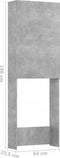 vidaXL - Wasmachinekast - 64x25,5x190 - cm - betongrijs