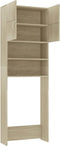 vidaXL - Wasmachinekast - 64x25,5x190 - cm - bewerkt - hout - sonoma - eikenkleurig