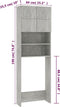 vidaXL - Wasmachinekast - 64x25,5x190 - cm - bewerkt - hout - betongrijs
