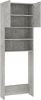 vidaXL - Wasmachinekast - 64x25,5x190 - cm - bewerkt - hout - betongrijs