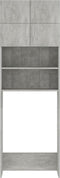 vidaXL - Wasmachinekast - 64x25,5x190 - cm - bewerkt - hout - betongrijs