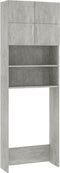vidaXL - Wasmachinekast - 64x25,5x190 - cm - bewerkt - hout - betongrijs