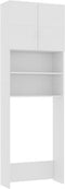 vidaXL - Wasmachinekast - 64x25,5x190 - cm - bewerkt - hout - wit