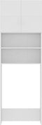 vidaXL - Wasmachinekast - 64x25,5x190 - cm - bewerkt - hout - wit