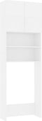 vidaXL - Wasmachinekast - 64x25,5x190 - cm - bewerkt - hout - wit