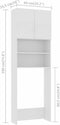 vidaXL - Wasmachinekast - 64x25,5x190 - cm - bewerkt - hout - wit