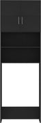 vidaXL - Wasmachinekast - 64x25,5x190 - cm - bewerkt - hout - zwart
