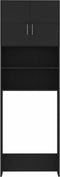 vidaXL - Wasmachinekast - 64x25,5x190 - cm - bewerkt - hout - zwart