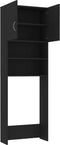 vidaXL - Wasmachinekast - 64x25,5x190 - cm - bewerkt - hout - zwart