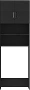vidaXL - Wasmachinekast - 64x25,5x190 - cm - bewerkt - hout - zwart
