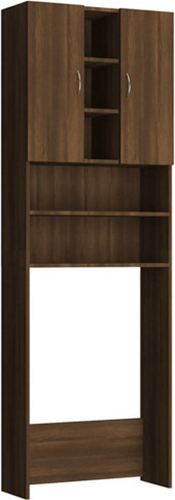 vidaXL - Wasmachinekast - 64x25,5x190 - cm - bruineikenkleurig