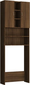 vidaXL - Wasmachinekast - 64x25,5x190 - cm - bruineikenkleurig