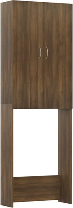 vidaXL - Wasmachinekast - 64x25,5x190 - cm - bruineikenkleurig