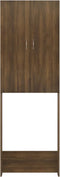 vidaXL - Wasmachinekast - 64x25,5x190 - cm - bruineikenkleurig