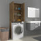 vidaXL - Wasmachinekast - 64x25,5x190 - cm - bruineikenkleurig
