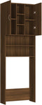 vidaXL - Wasmachinekast - 64x25,5x190 - cm - bruineikenkleurig