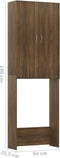 vidaXL - Wasmachinekast - 64x25,5x190 - cm - bruineikenkleurig