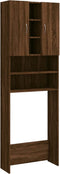 vidaXL - Wasmachinekast - 64x25,5x190 - cm - bruineikenkleurig