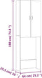 vidaXL - Wasmachinekast - 64x25,5x190 - cm - bruineikenkleurig