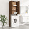 vidaXL - Wasmachinekast - 64x25,5x190 - cm - bruineikenkleurig