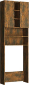 vidaXL - Wasmachinekast - 64x25,5x190 - cm - gerookt - eikenkleurig