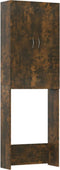 vidaXL - Wasmachinekast - 64x25,5x190 - cm - gerookt - eikenkleurig