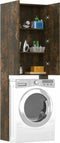 vidaXL - Wasmachinekast - 64x25,5x190 - cm - gerookt - eikenkleurig