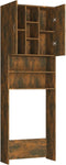 vidaXL - Wasmachinekast - 64x25,5x190 - cm - gerookt - eikenkleurig