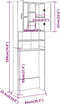 vidaXL - Wasmachinekast - 64x25,5x190 - cm - gerookt - eikenkleurig