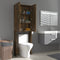 vidaXL - Wasmachinekast - 64x25,5x190 - cm - gerookt - eikenkleurig