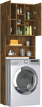 vidaXL - Wasmachinekast - 64x25,5x190 - cm - gerookt - eikenkleurig