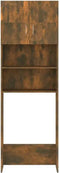 vidaXL - Wasmachinekast - 64x25,5x190 - cm - gerookt - eikenkleurig