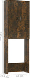 vidaXL - Wasmachinekast - 64x25,5x190 - cm - gerookt - eikenkleurig