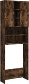 vidaXL - Wasmachinekast - 64x25,5x190 - cm - gerookt - eikenkleurig