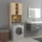 vidaXL - Wasmachinekast - 64x25,5x190 - cm - gerookt - eikenkleurig