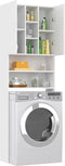 vidaXL - Wasmachinekast - 64x25,5x190 - cm - gerookt - eikenkleurig