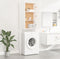 vidaXL - Wasmachinekast - 64x25,5x190 - cm - gerookt - eikenkleurig