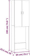 vidaXL - Wasmachinekast - 64x25,5x190 - cm - gerookt - eikenkleurig