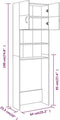 vidaXL - Wasmachinekast - 64x25,5x190 - cm - gerookt - eikenkleurig